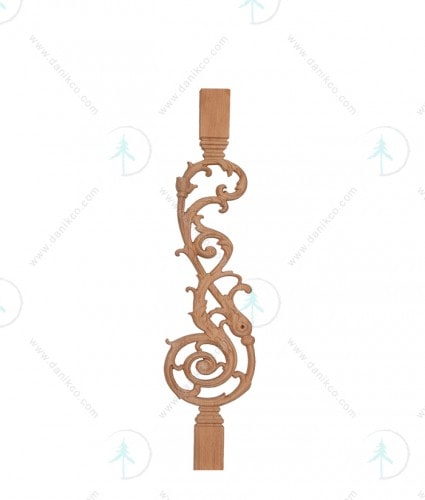 پایه نرده چوبی مدل پیچک