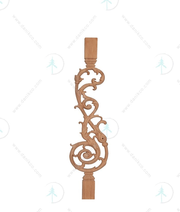 پایه نرده چوبی مدل پیچک 1