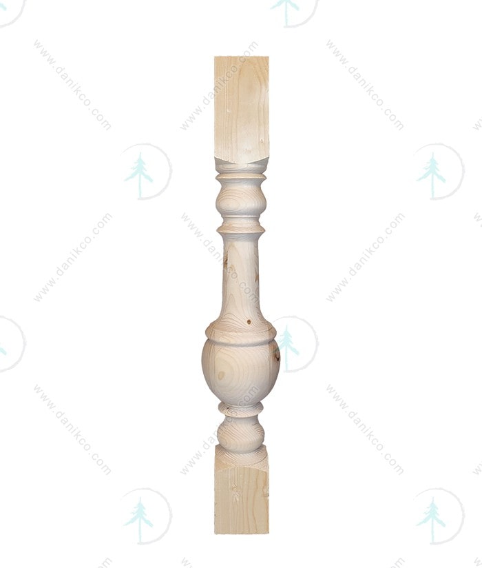 پایه نرده چوبی مدل توپی 1